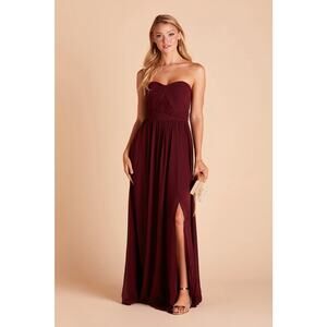 1525NWT Birdy Grey Grace Convertible Chiffon Bridesmaid Dress Cabernet Medium